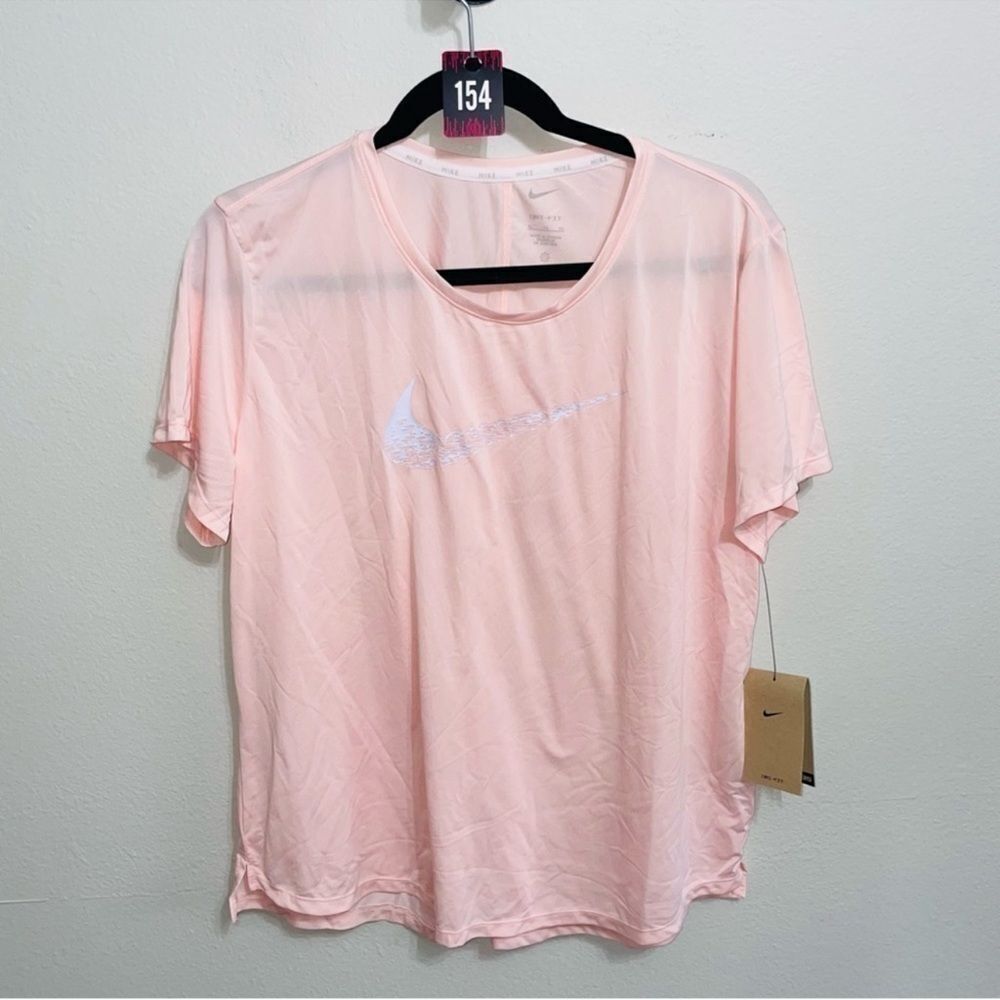 Nike Dri-FIT Swoosh Short-Sleeve Running Top nwt extra large xl pink - Picture 4 of 10